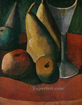 パブロ・ピカソ Painting - ガラスと果物 1908年 パブロ・ピカソ
